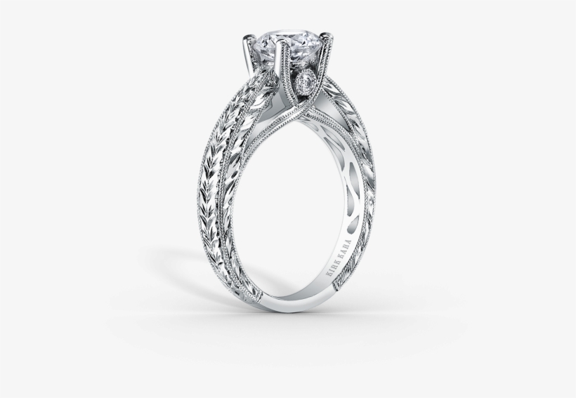 Stella 18k White Gold Engagement Ring - Filigree Engagement Rings Delicate, transparent png