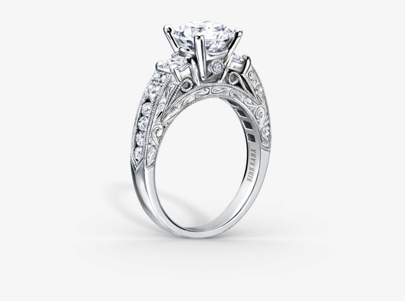 Charlotte 18k White Gold Engagement Ring - Kirk Kara "charlotte" Pink Sapphire Diamond Engagement, transparent png