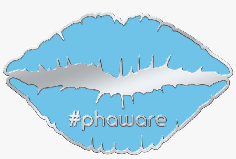 Blue Lip Kiss Trading Pin, transparent png