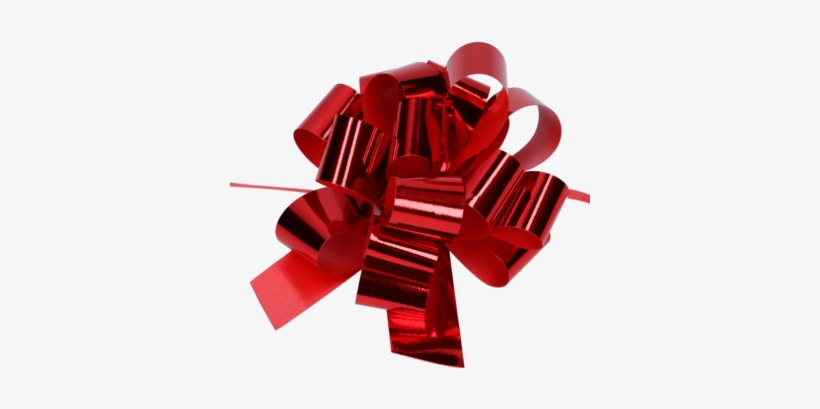 Gift Bow Met - Træksløjfe Metallisk Rød, transparent png