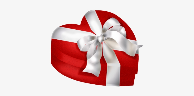 Red Heart Gift Box With White Bow Png Clipart - Srećan Rođendan Rodjendanske Cestitke, transparent png