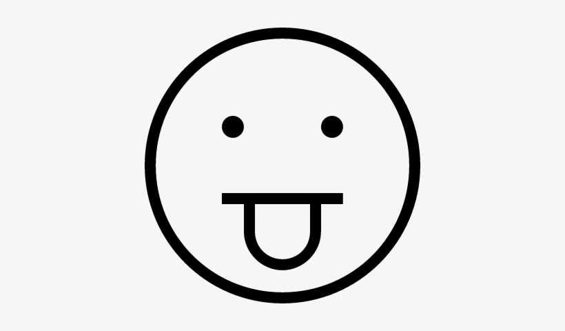 Stuck Out Tongue Emoticon Face Outline Vector - Happiness Vector Icon Png, transparent png