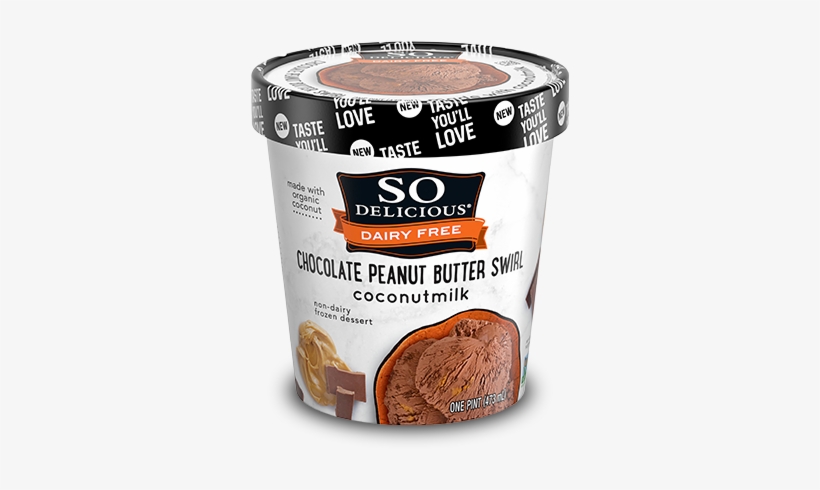 Chocolate Peanut Butter Swirl - So Delicious Cashew Milk Vanilla Ice Cream, transparent png