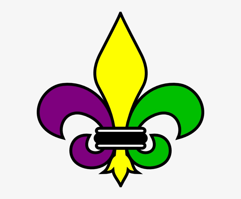 Fleur De Lis Png - Purple Green And Gold Fleur De Lis, transparent png