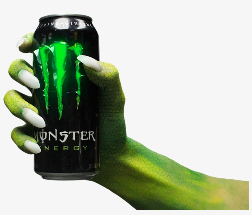 Image Of Monster Arm Holding A Can Of Monster Energy - Hand Holding Monster Energy, transparent png