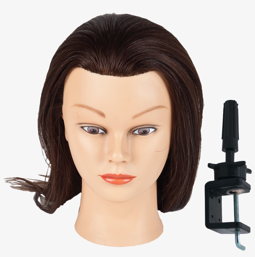 Manikin Head W/clamp And 18" Hair - Girl, transparent png