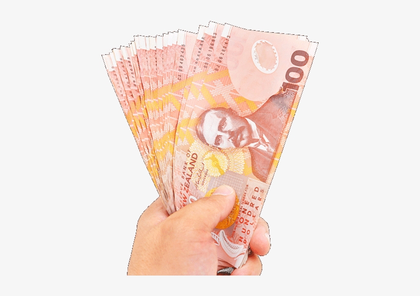 Hand Holding Money - Nz 100 Dollar Note, transparent png