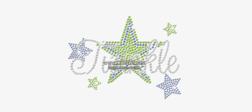 Iron-on Twinkle Stars Rhinestone Transfer - Cross-stitch, transparent png
