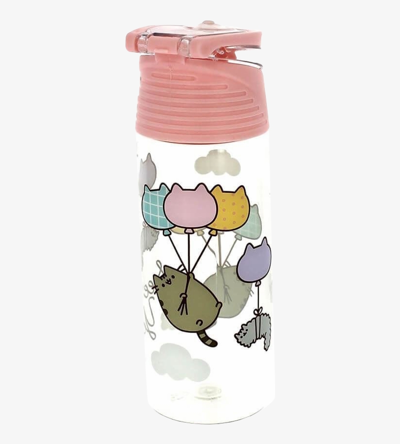 Pusheen - Pusheen Balloons Water Bottle, transparent png
