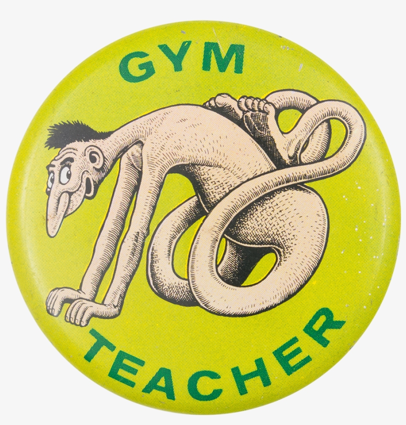 Basil Wolverton Gym Teacher - Humorous Vintage Gym Teacher Funny Face Creature Pinback, transparent png
