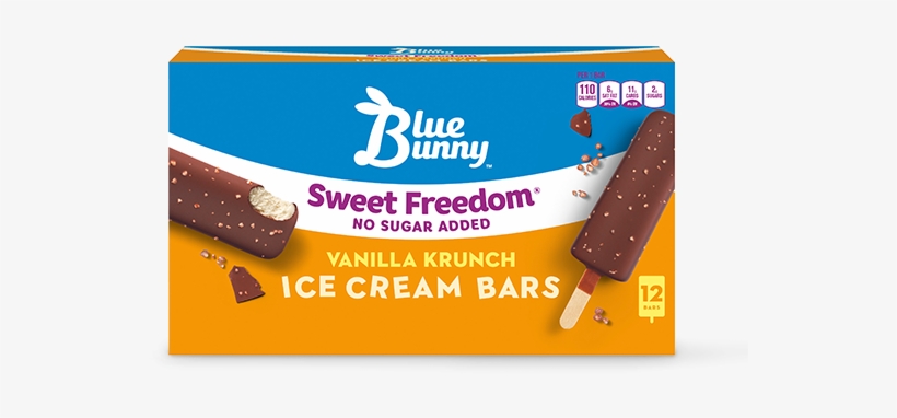 Blue Bunny No Sugar Added Sweet Freedom Vanilla Crunch - Blue Bunny Sweet Freedom, transparent png