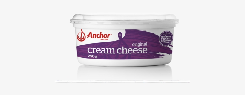 Anchor Cream Cheese Original 250g Tub - Cream Cheese, transparent png