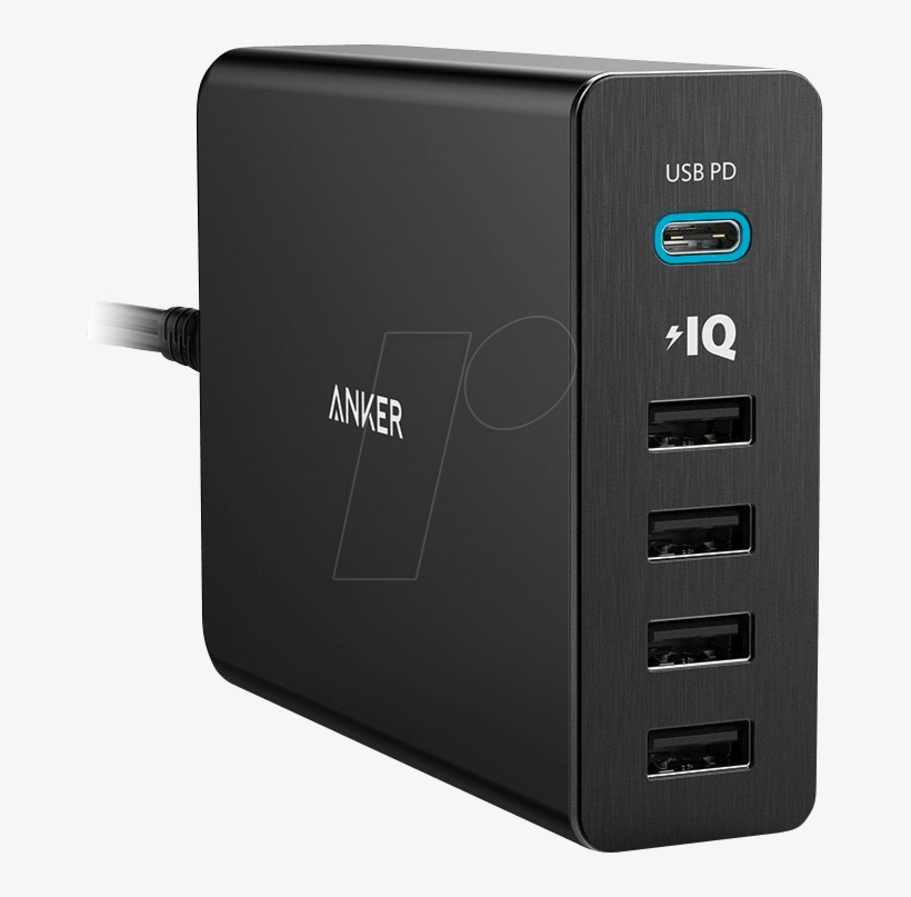 Usb Pd Charger Powerport , 5 V, 2400 Ma, 5 Usb Ports - [type C] Anker Usb Type-c 60w 5-port Usb Wall Charger,, transparent png