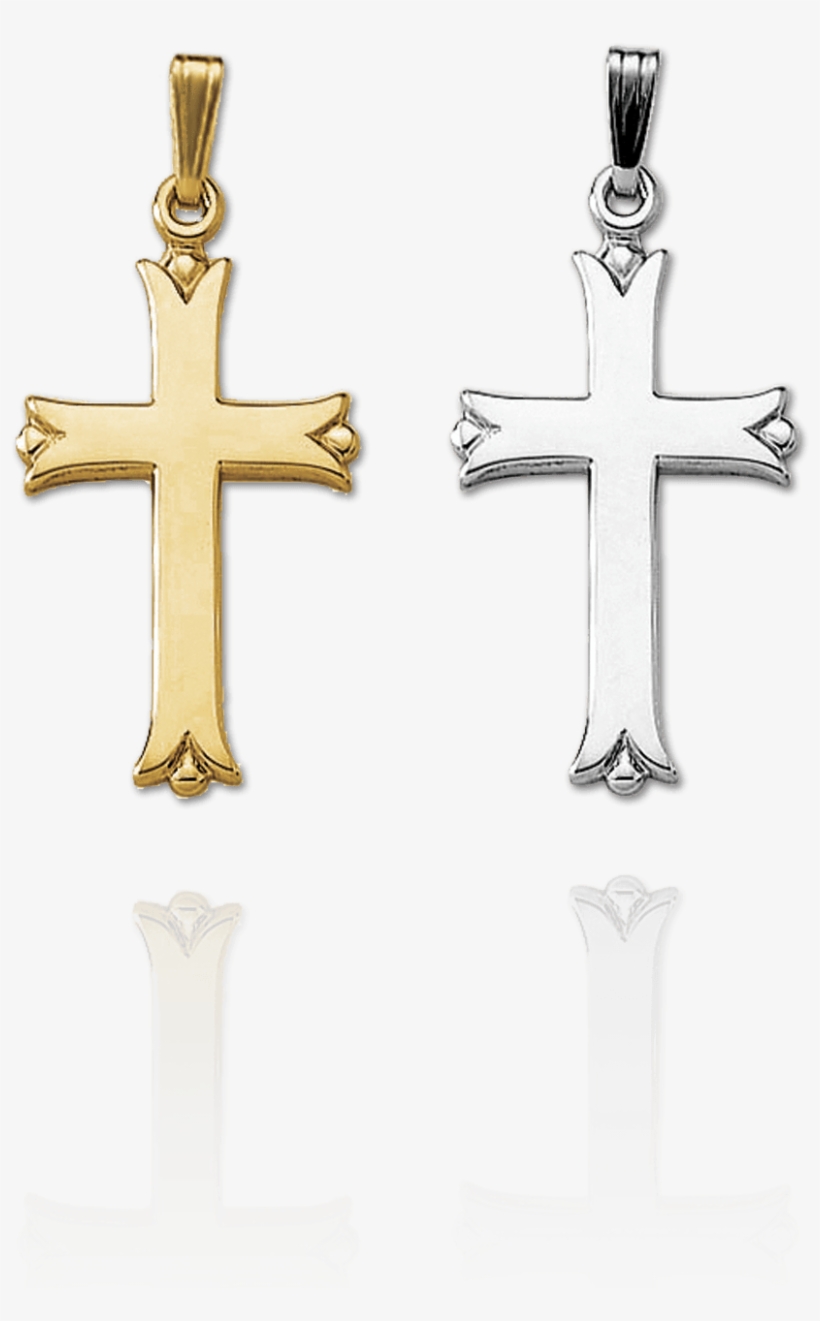 Trefoil Cross - 14kt Gold Solid Cross No Chain - Kp651n, transparent png