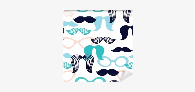 Pattern With Mustache And Glasses Wall Mural • Pixers® - Vector Graphics, transparent png