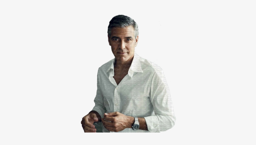 Kaz Creations Man Homme George Clooney - George Clooney White Shirt, transparent png