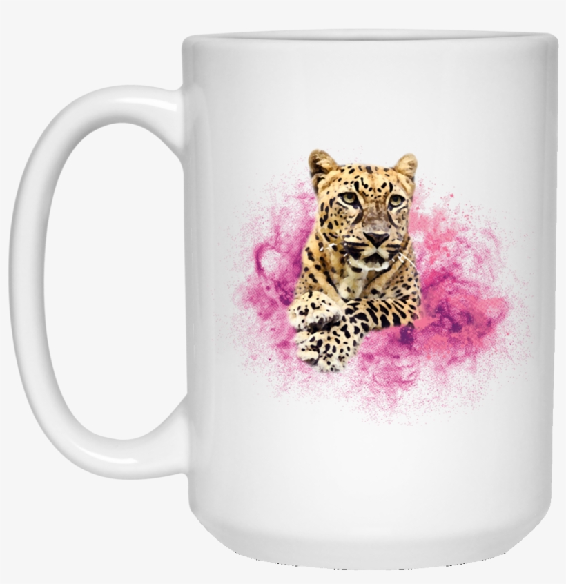 Jade Leopard Watercolor Pink Mug, transparent png