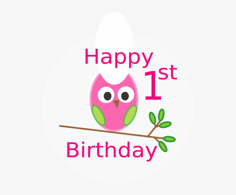 Picture Royalty Free 1st Birthday Clipart - Happy 1st Birthday Cute, transparent png