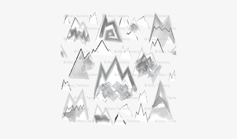 Watercolor Mountains - Triangle, transparent png