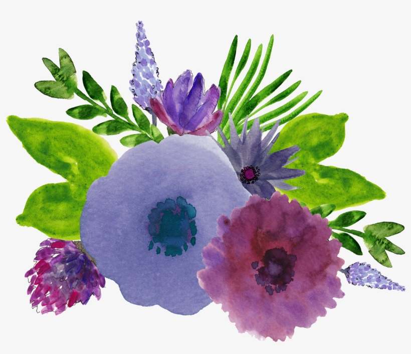 Jx ❤ Liked On Polyvore Featuring Backgrounds, Watercolor, - Purple And Green Watercolor Flowers, transparent png