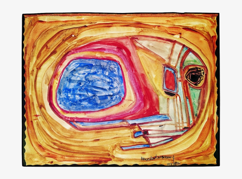 Watercolour In A Guest Book On Light Yellowish-brown - Painting, transparent png