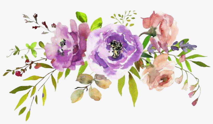 Report Abuse - Spring Purple Watercolor Flowers, transparent png