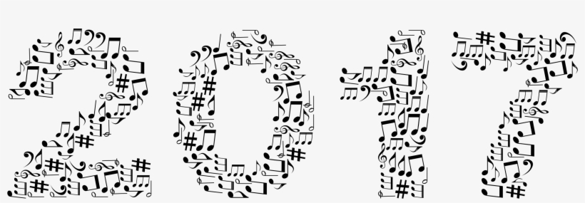 Jpg Freeuse Library 2017 Clipart Black And White - 2017 With Musical Notes, transparent png