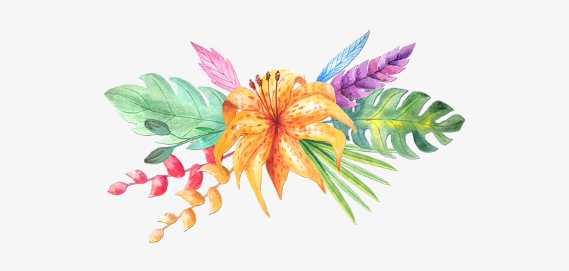 Tropical Watercolor Png - Tropical Flower Watercolor Png, transparent png