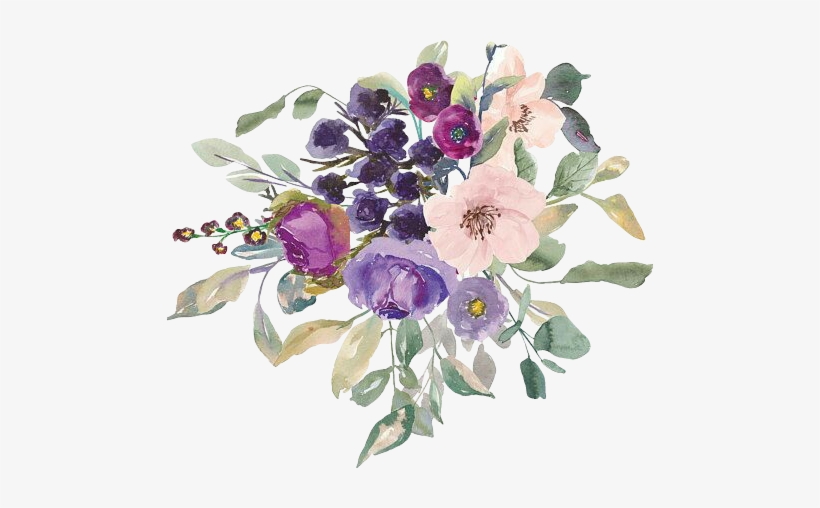 Flowers Watercolor Flowers Flowerlover Flores Springflo - Purple Watercolor Flowers Png, transparent png