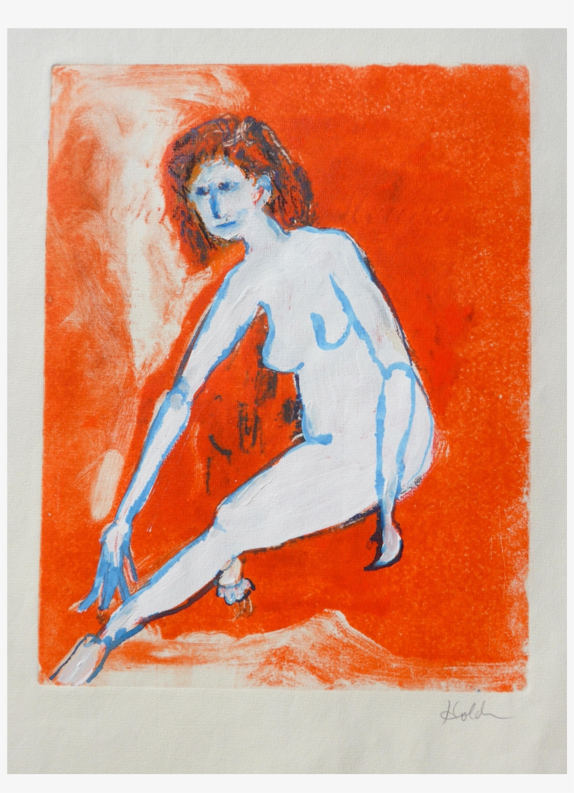Model In Orange And - Watercolor Painting, transparent png