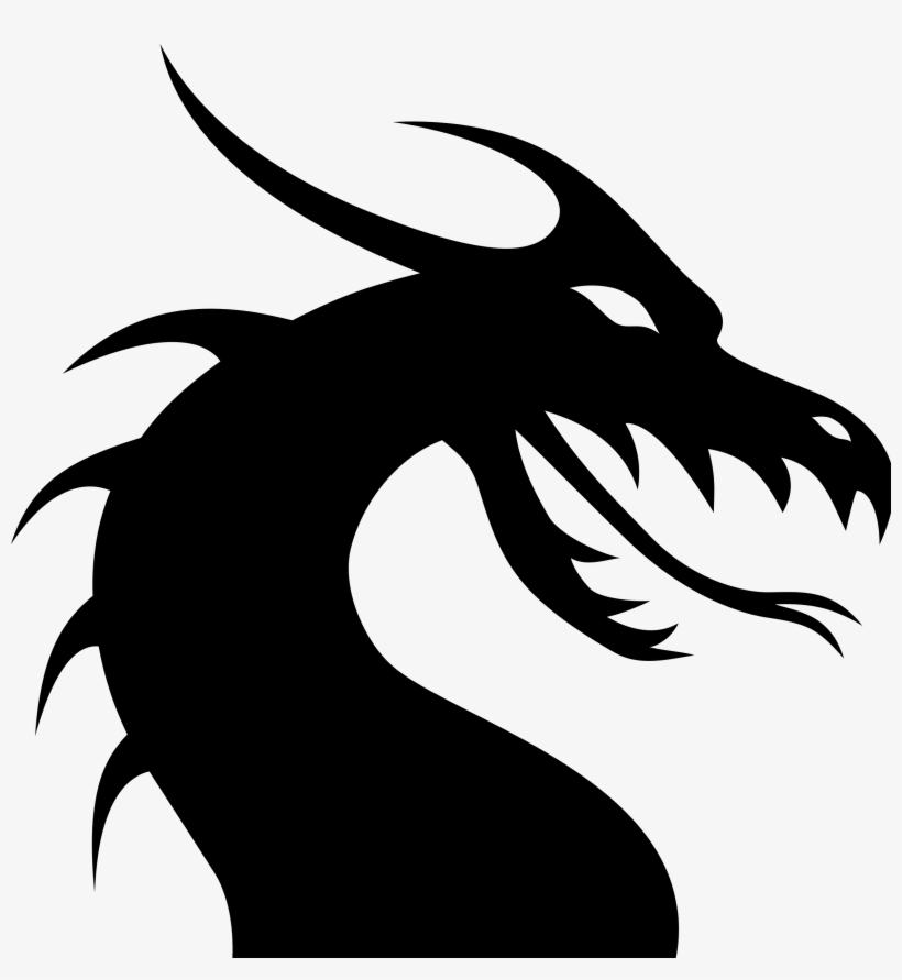 Dragon Silhouette Clip Art - Dragon Head Silhouette, transparent png