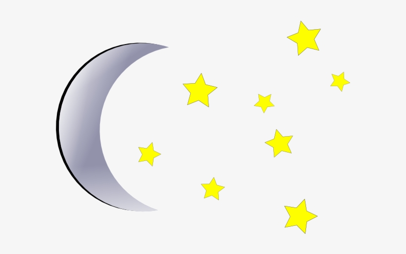 Moon And Stars Clip Art At Clker - Stars And Moon Png, transparent png