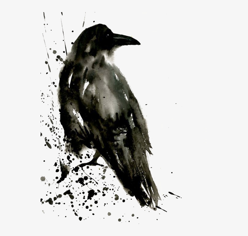 Clipart Transparent Download Common Raven Painting - Crow Watercolor Painting, transparent png