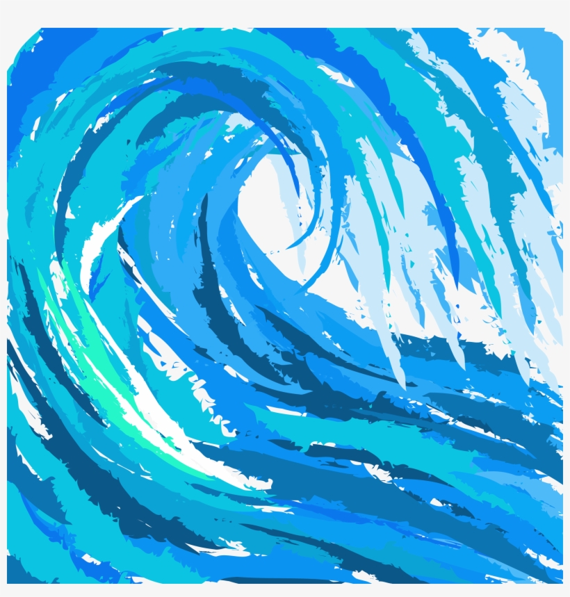 Surfing Silhouette Download - Watercolor Wave, transparent png