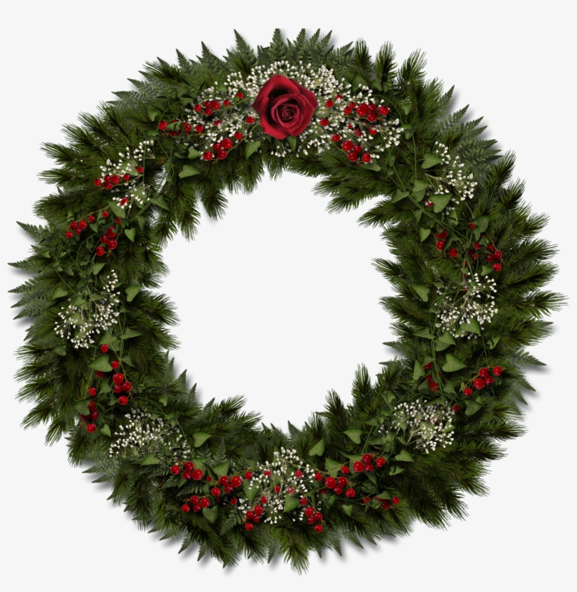 Christmas Door Decoration - Real Christmas Wreath Png, transparent png