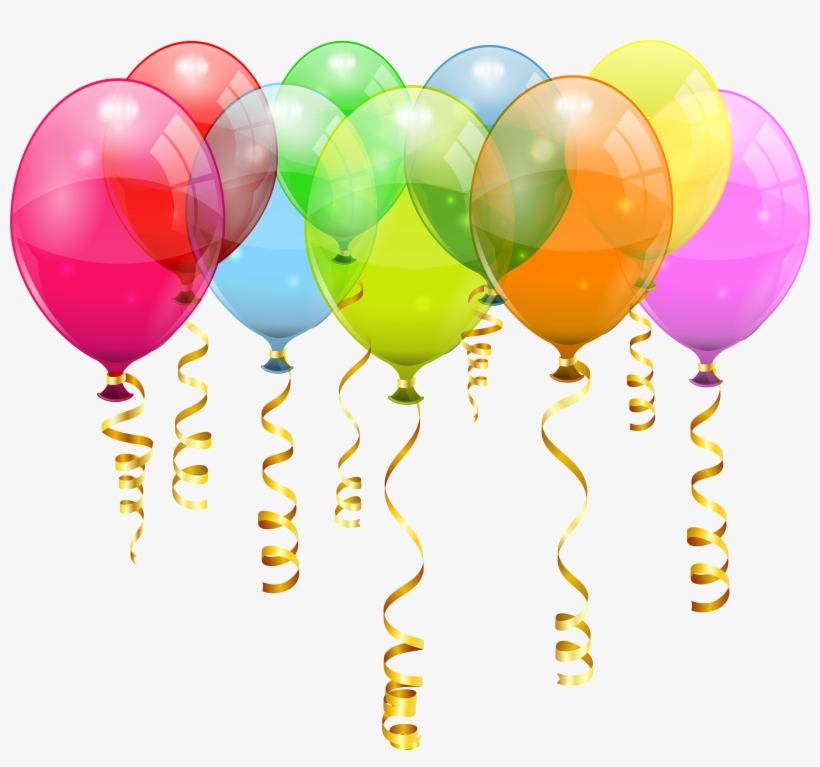 Colorful 5 Balloons Bunch - Birthday Balloon Clipart Png, transparent png