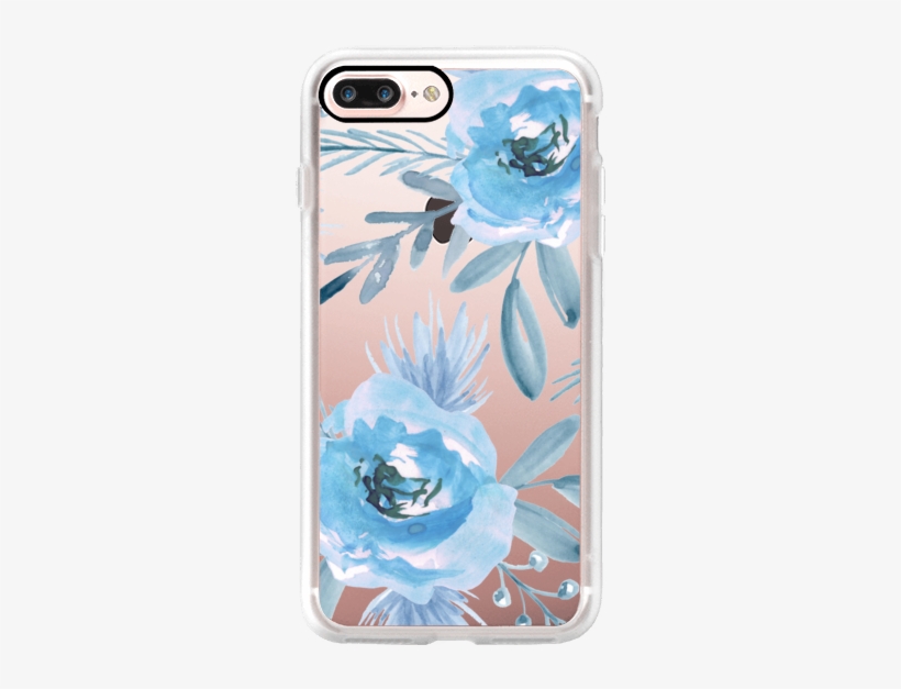 Casetify Iphone 7 Plus Case And Other Floral Iphone - Floral Watercolor Fabric - Blue Bouquet - Blue Custom, transparent png