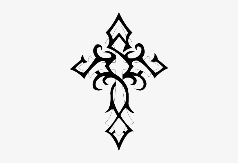 Cross Gothic Tattoo Png - Tribal Cross Tattoo, transparent png