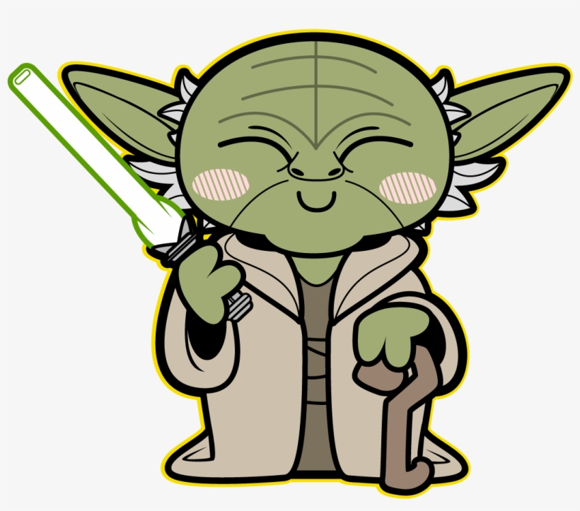 Kawaii Yoda - Caricatura Star Wars Personajes, transparent png