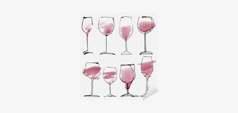 Wine Glass Set - Watercolor Wine, transparent png