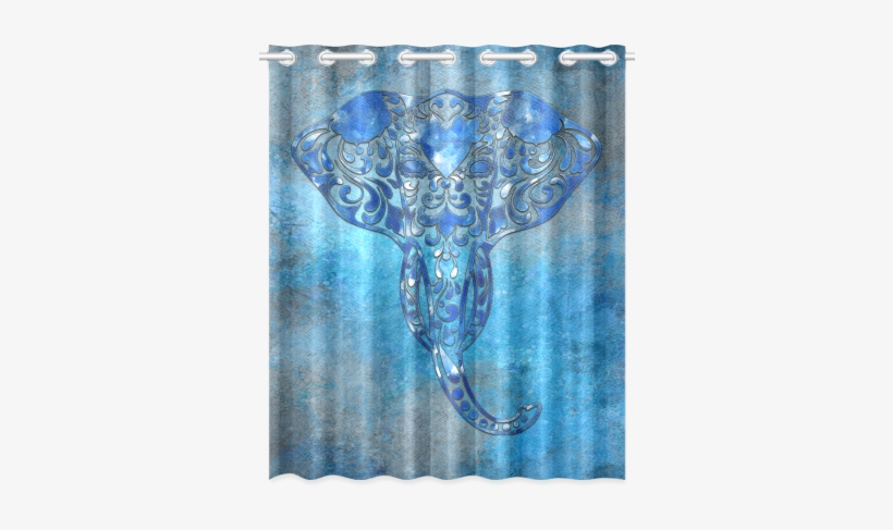 A Blue Watercolor Elephant Portrait In Denim Look New, transparent png