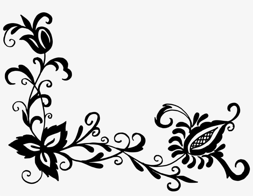 Free Download - Flowers Black Pattern Png, transparent png