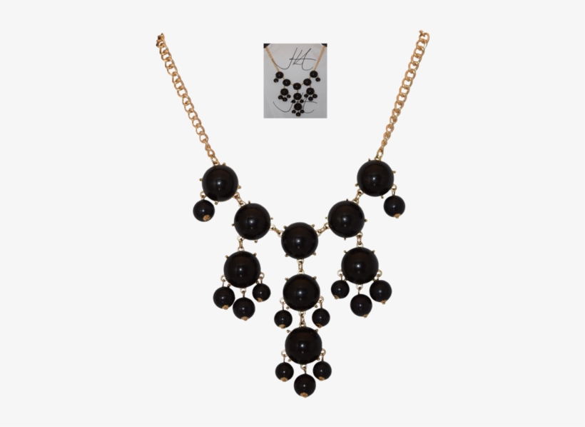 Black Bangles On Gold Necklace Png Stock By Mom-espeace - Ily Couture Navy Bubble Necklace, transparent png