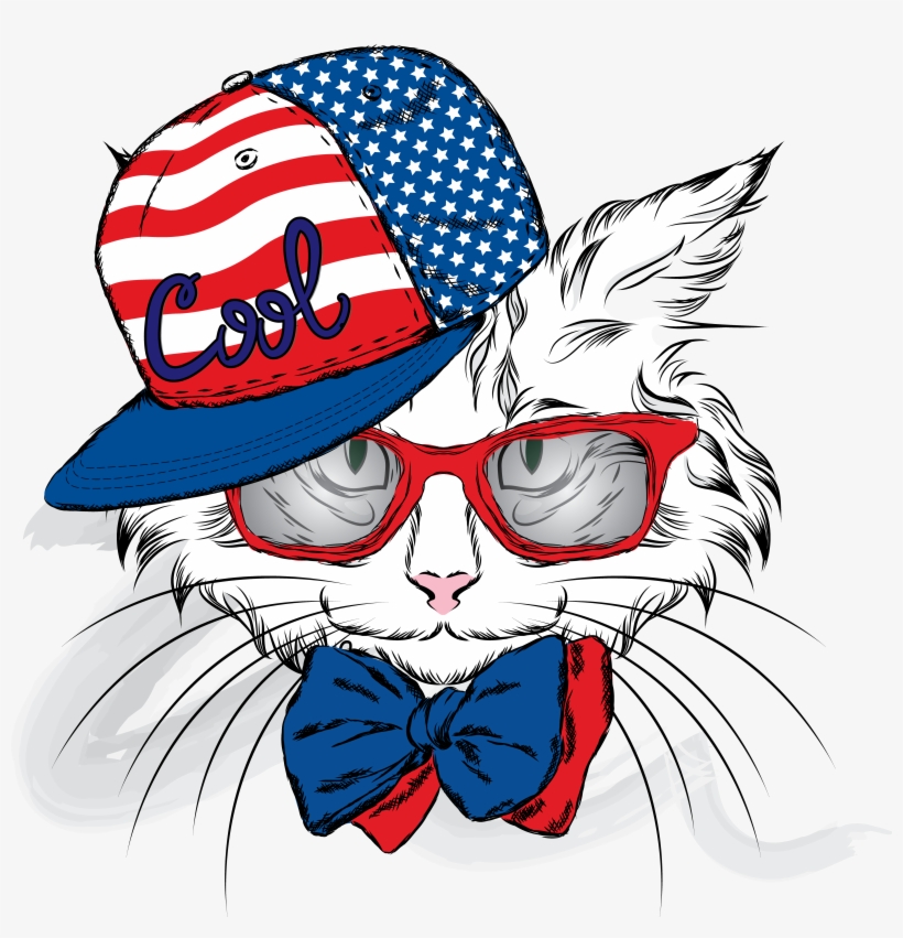 Cat Kitten Hello Kitty Cuteness - Cartoon Cat In Glasses, transparent png