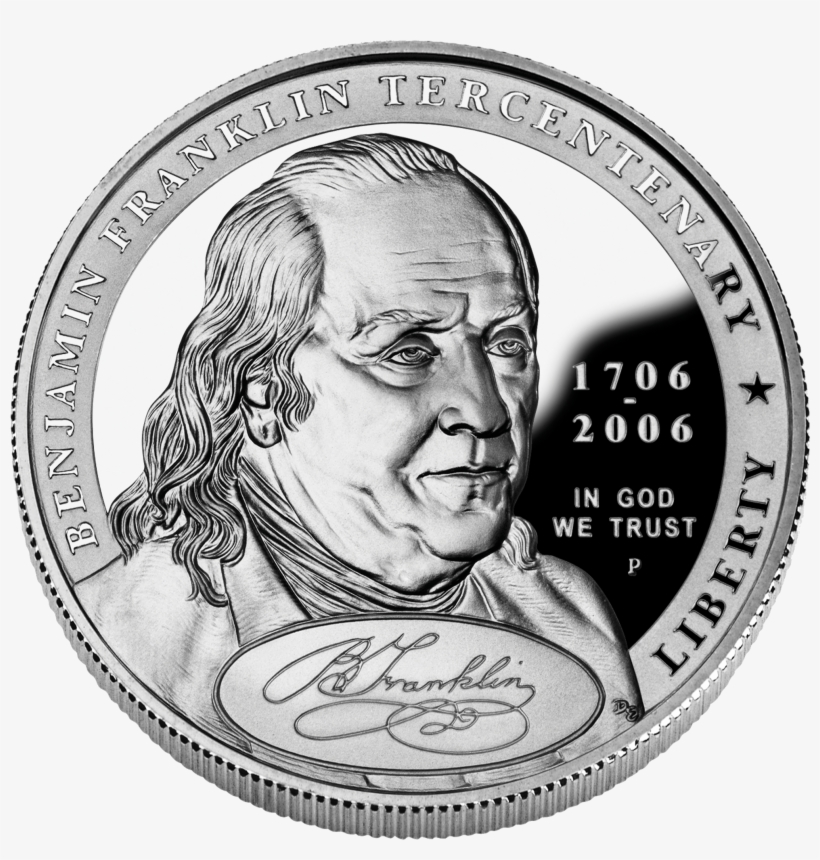 File Benjamin Franklin Founding - 2006 Benjamin Franklin Silver Dollar Ngc Pr70, transparent png