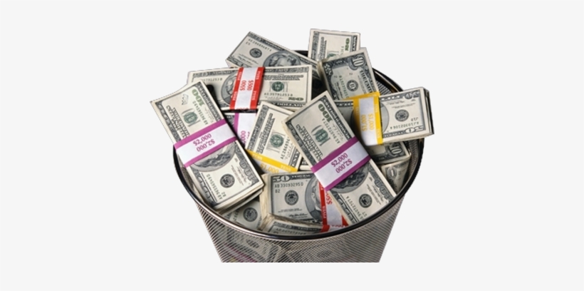Tax Board's Furniture Bill Skyrockets - Money In Garbage Can, transparent png