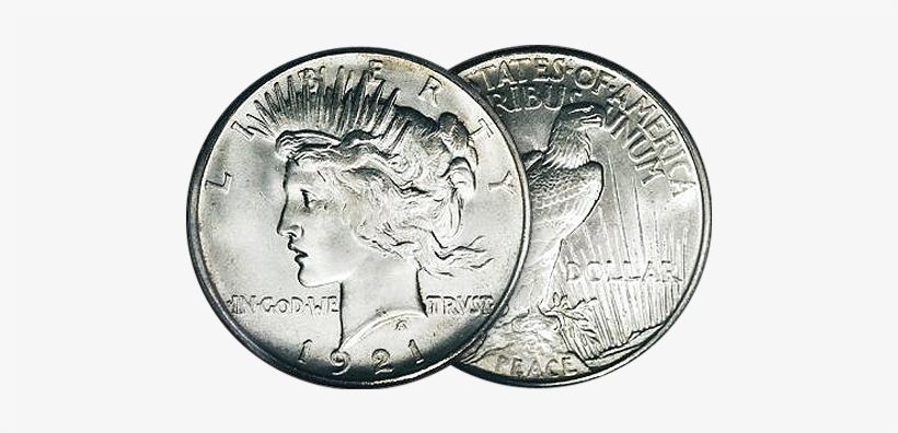 Silver Dollar Png - 1921 Peace Dollar, transparent png