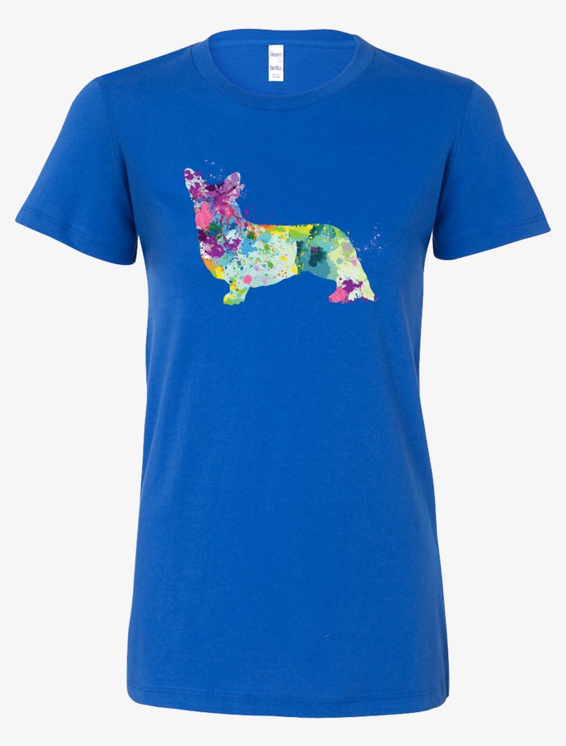 Welsh Corgi Cardigan In Watercolor Women's O-neck - T-shirt, transparent png