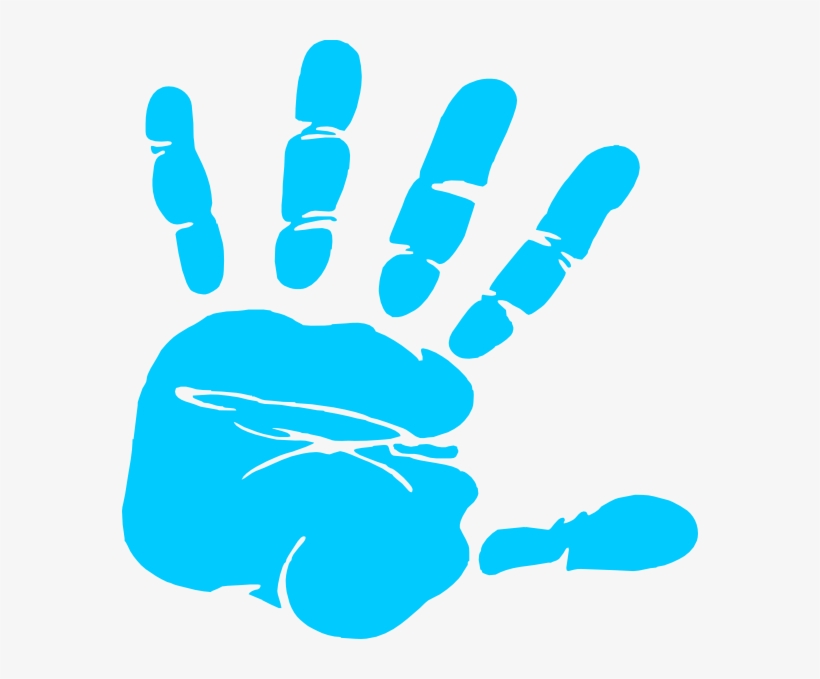Blue Hand Print Clip Art At Clker Vector Clip Art Online - Baby Hand Prints Clipart, transparent png