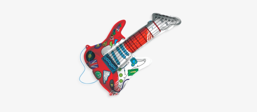 Colored In 3d Colorables Rockin Guitar Coloring Toy - Guitar, transparent png